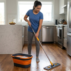 Mop Esfregão Giratório com Balde e Sistema de Torção | Limpeza Fácil + Refil Extra em Microfibra