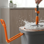 Mop Esfregão Giratório 360° Inox 16L Profissional | Cabo Retrátil + Refil Extra