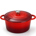 Caçarola de Ferro Fundido Esmaltada 24cm com Tampa – Indução e Forno | Felizzo