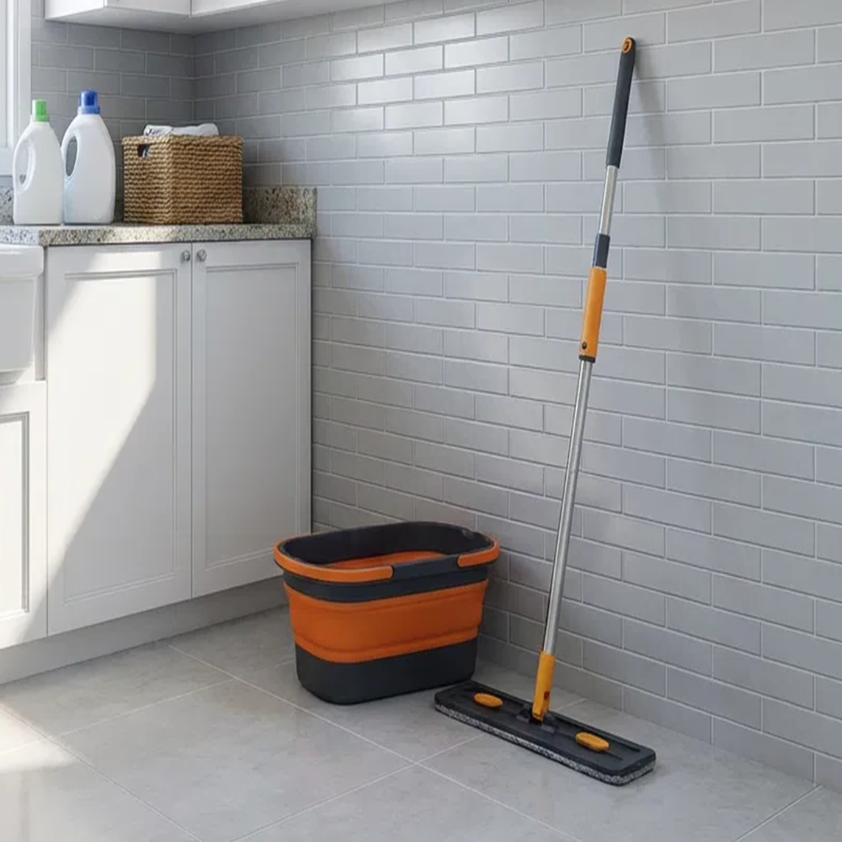 Mop Esfregão Giratório com Balde e Sistema de Torção | Limpeza Fácil + Refil Extra em Microfibra
