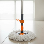 Mop Esfregão Giratório 360° Inox 16L Profissional | Cabo Retrátil + Refil Extra