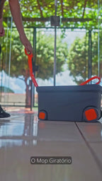Mop Esfregão Giratório 360° Inox 16L Profissional | Cabo Retrátil + Refil Extra